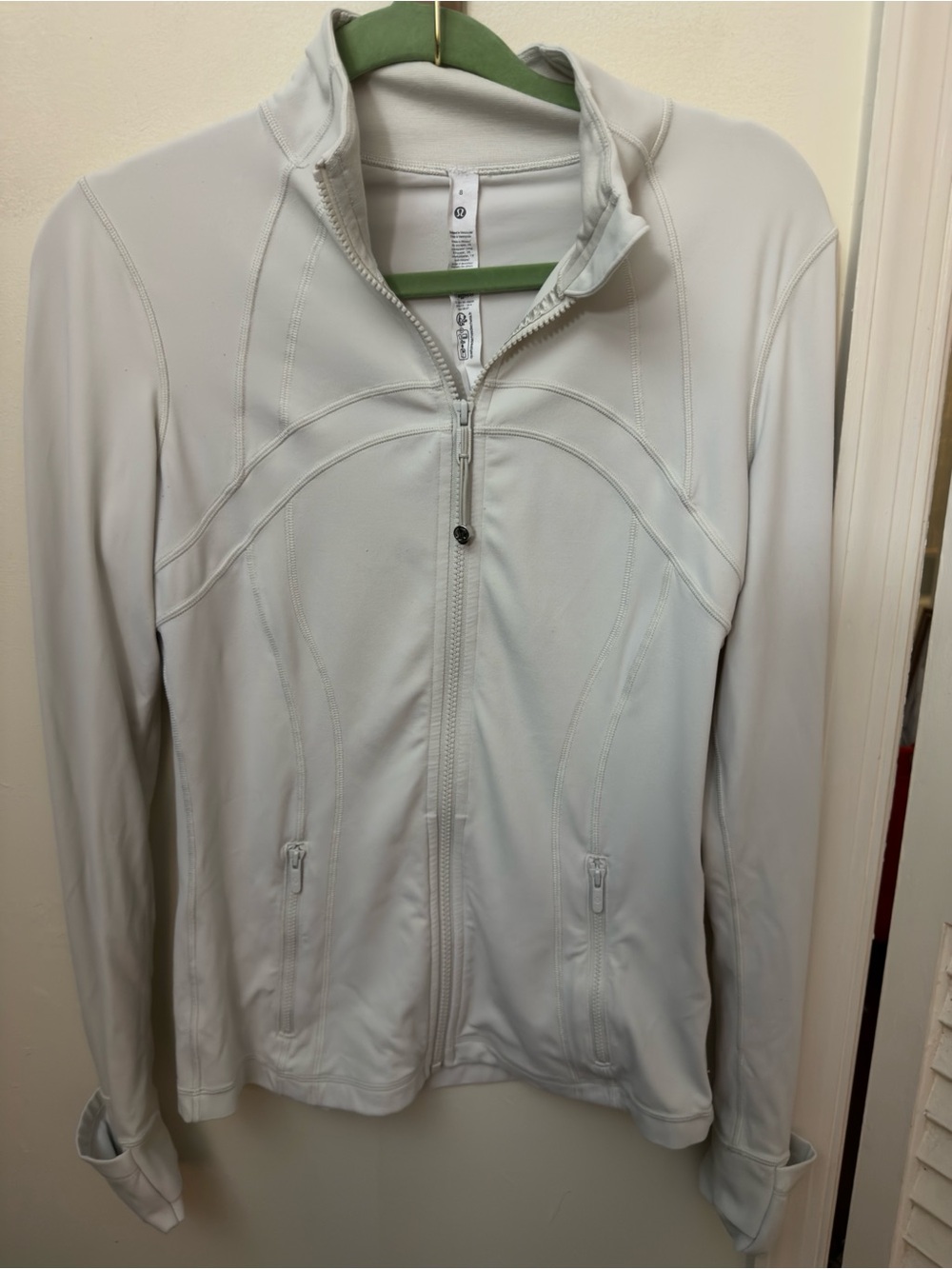 Lululemon Define Jacket in Nulu Fabric - Bone White | Size 8